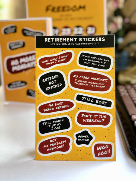 No More Mondays Retirement Pack- Countdown, Card & Stickers